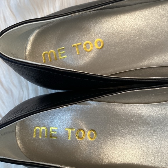 Me Too Black Leather Wedge Heels, Size 9M - Picture 13 of 15